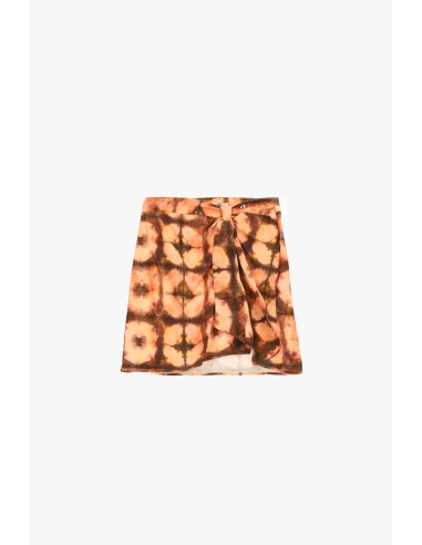Jupe courte à motif tie-dye avec nœud frontal Dixie