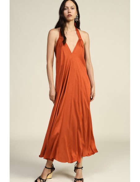 Robe longue évasée à encolure américaine Dixie
