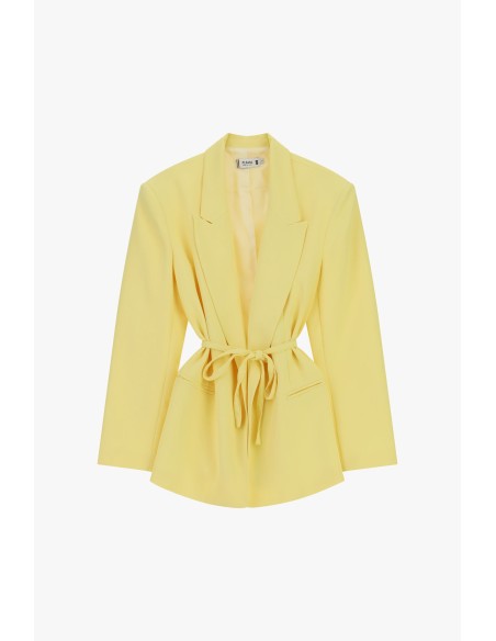 Blazer coupe droite avec ceinture nouée et poches Please