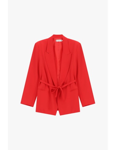Blazer coupe droite avec ceinture nouée et poches Please