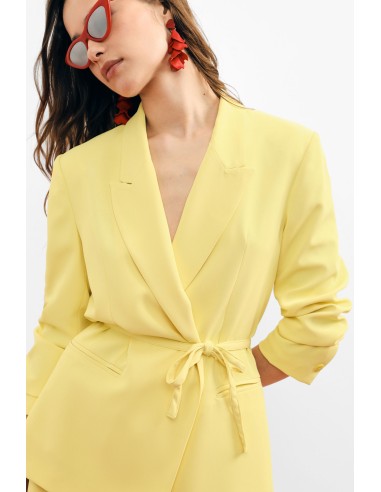 Blazer coupe droite avec ceinture nouée et poches Please
