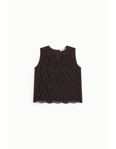 Top sans manches avec motif brodé Please