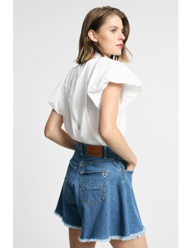 Cropped blouse met wijde mouwen en knopen, alsjeblieft