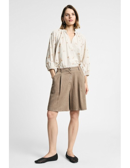 Shorts taille haute à pinces et poches latérales Please