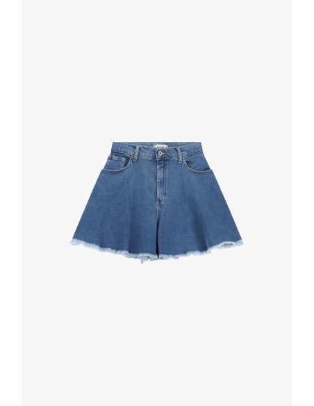 Shorts évasés effet jupe avec ourlet effiloché Please