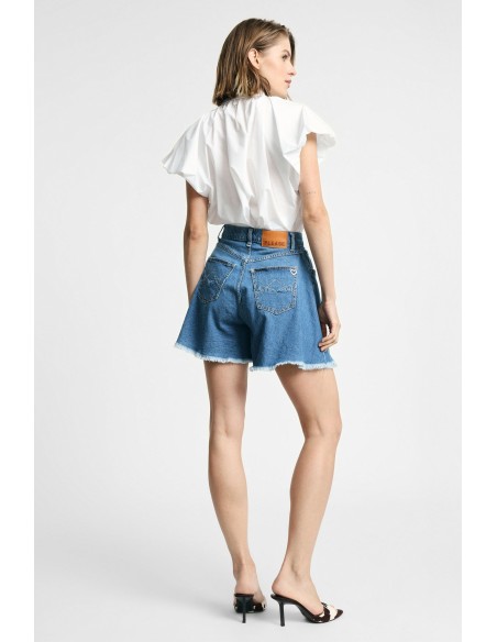 Shorts évasés effet jupe avec ourlet effiloché Please