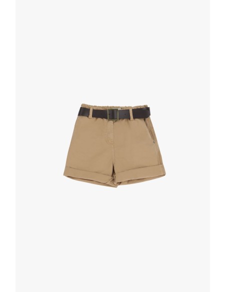 Short regular fit avec ceinture et revers Please