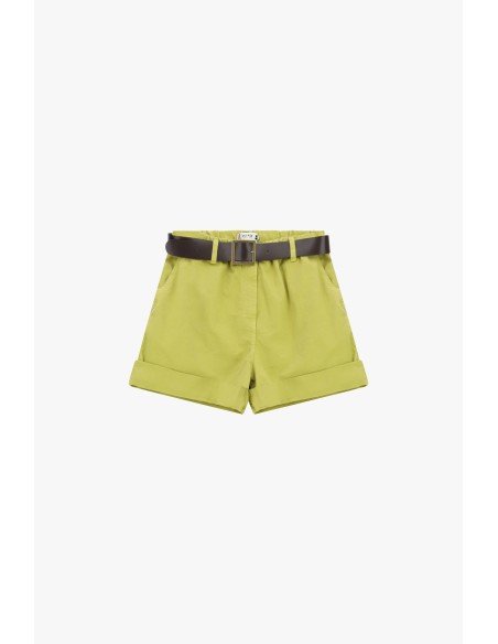Short regular fit avec ceinture et revers Please