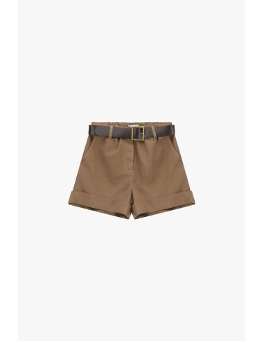 Regular-fit shorts met tailleband en omslag Please