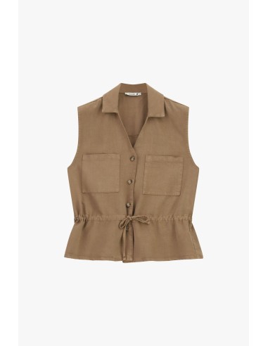 Gilet avec poches plaquées et cordon de serrage à la taille Please