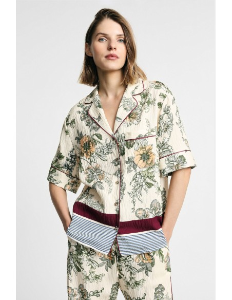 Chemisier boxy à motif floral et rayures Please