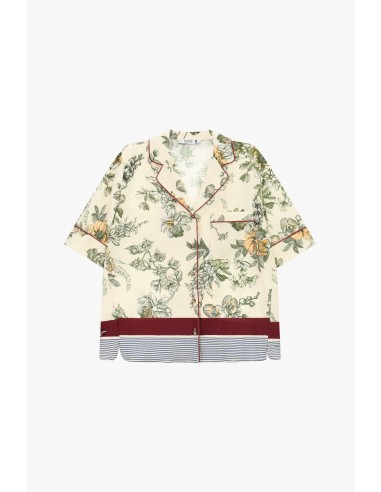 Chemisier boxy à motif floral et rayures Please