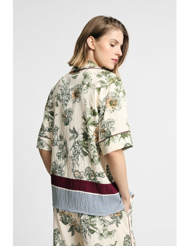 Chemisier boxy à motif floral et rayures Please