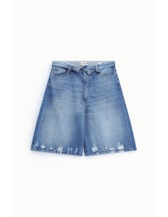 Knielange shorts met vijf zakken en een used-effect, alstublieft 2