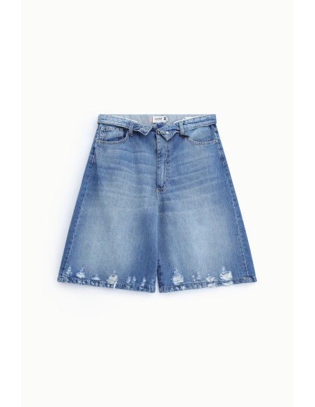 Short cinq poches effet usé, longueur genou, s’il vous plaît