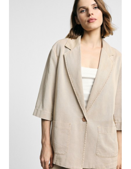 Blazer oversize avec poches frontales et manches larges Please