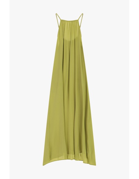 Robe longue et ample à fines bretelles et drapé « Dixie »