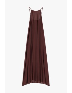 Robe longue et ample à fines bretelles et drapé « Dixie »