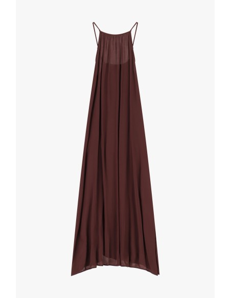 Robe longue et ample à fines bretelles et drapé « Dixie »