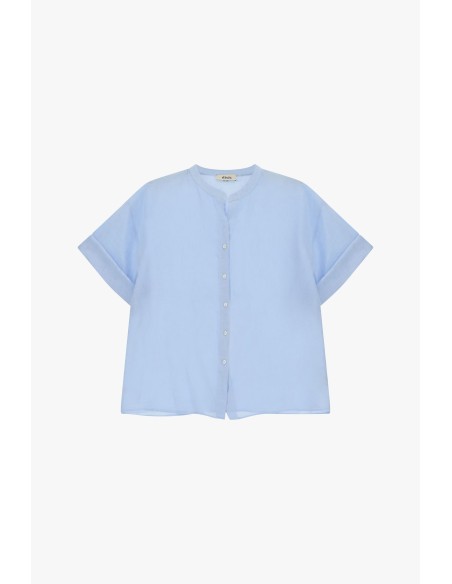 Dixie T-shirt met ronde hals, korte mouwen en knopen