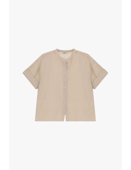 Dixie T-shirt met ronde hals, korte mouwen en knopen