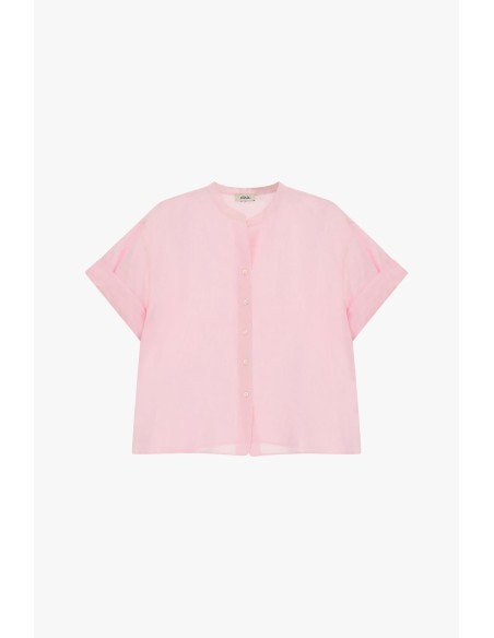 Chemise à col rond et manches courtes avec boutons Dixie