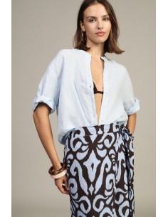 Chemise à col rond et manches courtes avec boutons Dixie