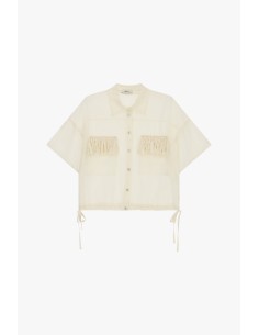 Chemise courte à poches et franges, manches courtes, modèle Dixie