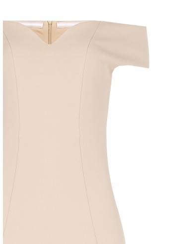 Robe longue de style sirène en crêpe scuba avec coutures verticales « Rinascimento »