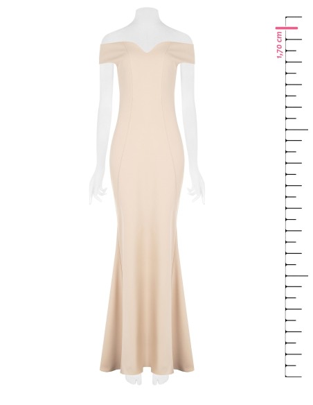 Robe longue de style sirène en crêpe scuba avec coutures verticales « Rinascimento »