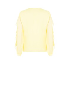Getailleerde blouse van geplisseerde georgette met V-hals en volant Rinascimento 2