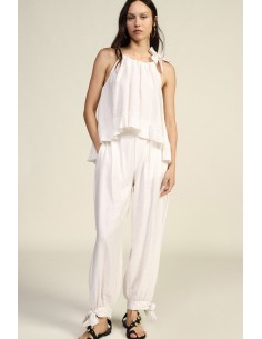 Pantalon palazzo avec bas noué et pinces Dixie