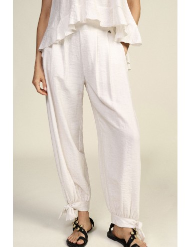 Pantalon palazzo avec bas noué et pinces Dixie