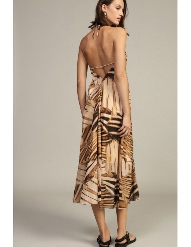 Lange jurk met geometrische print en halterneck van Dixie