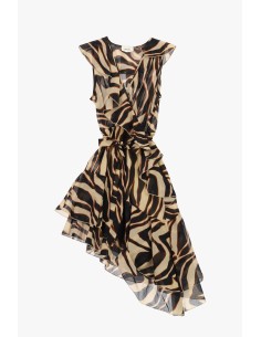 Robe courte portefeuille avec volant asymétrique Dixie 2