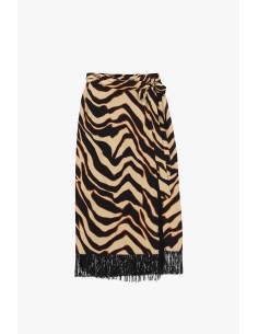 Jupe midi à imprimé animalier avec franges Dixie 2