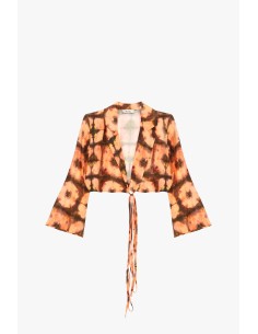 Blouse courte à motifs avec nœud sur le devant Dixie 2