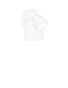 Top bustier en coton avec maxi rose structurée Rinascimento