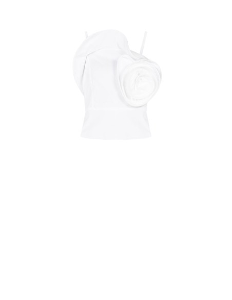 Top bustier en coton avec maxi rose structurée Rinascimento