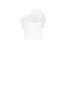 Top bustier en coton avec maxi rose structurée Rinascimento 2