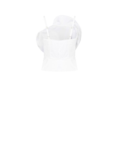Top bustier en coton avec maxi rose structurée Rinascimento