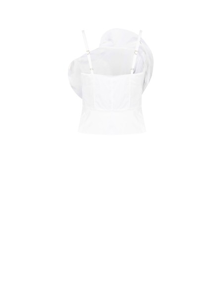 Top bustier en coton avec maxi rose structurée Rinascimento