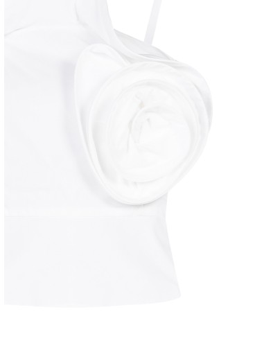 Top bustier en coton avec maxi rose structurée Rinascimento