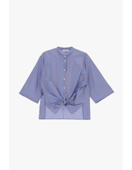 Chemise à rayures avec nœud sur le devant et manches larges Dixie