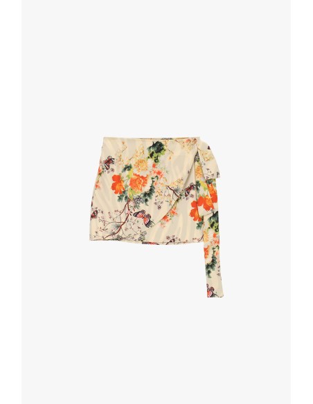 Korte wikkelrok met bloemenprint Dixie