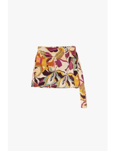 Korte rok met bloemenprint en zijstrik Dixie