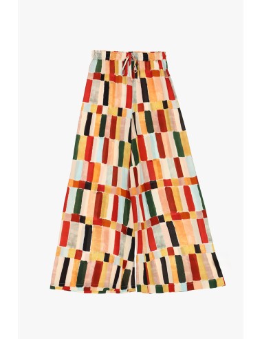 Pantalon palazzo à imprimé géométrique et taille élastiquée Dixie