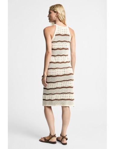 Robe midi rayée ajourée sans manches, s’il vous plaît