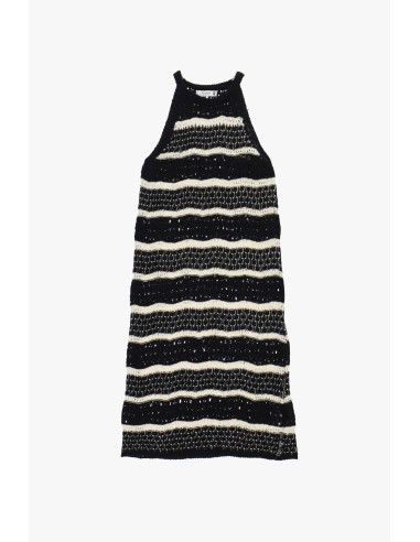 Robe midi rayée ajourée sans manches, s’il vous plaît