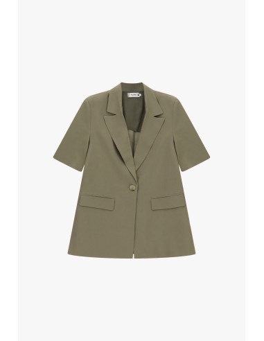 Blazer à manches courtes et poches plaquées